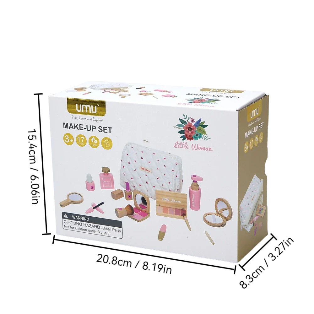 Træ Makeup Sæt Til Børn Legesæt Kosmetik Kit Tilbage Til Skole 2025 Gave Sikker Ikke Giftig