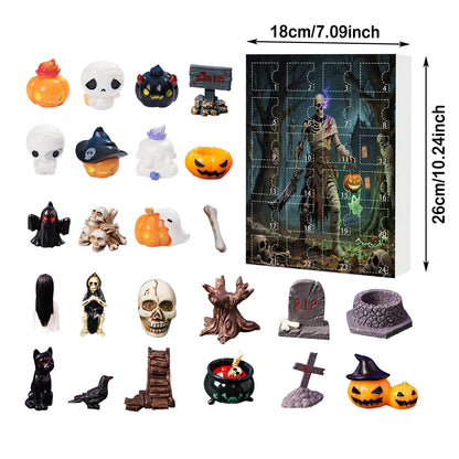 Calendario de Adviento de Halloween 24 Cuenta Regresiva con Mini Figuras