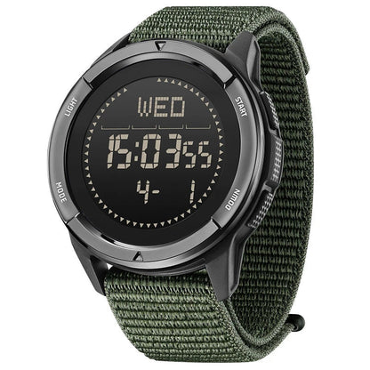 Digital 45mm Carbon Fiber Watch Nylon Strap Waterproof