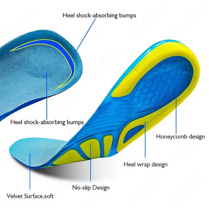 Gel antislip schoen inlegzolen siliconen masserende orthopedische plantaire fascie inlegzool