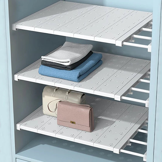 Wall-Mounted Adjustable Shelves - Home Organizers for Closet, Bathroom & Kitchen Storage