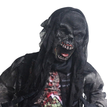 Verbrand zombie-verkleedkostuumset voor volwassenen en kinderen, met masker en handschoenen, Halloween 2026