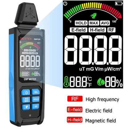High-Frequency EMF Meter with Color Screen, 30MHz-8GHz EMF Detector, Three-Axis Signal Detection, USB Charging-1