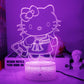 Hello Kitty 3D Anime LED Night Light - Cute Bedroom Lamp