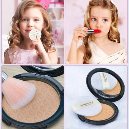 Kids Makeup Set - Pretend Play Kit With Lipstick Nail Polish Eye Shadow In Leopard Case CE Certified Toy Back To School