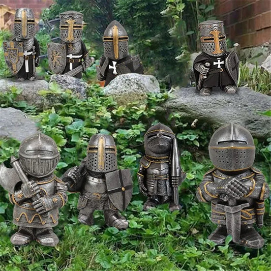 Set statue cavaliere da giardino decorazione medievale collezione gnomi autunno 2026 tendenza