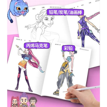 Kpop Ausmalbuch im Anime-Stil für Kinder Zurück zur Schule 2026 Kreatives Beschäftigungsgeschenk Trend