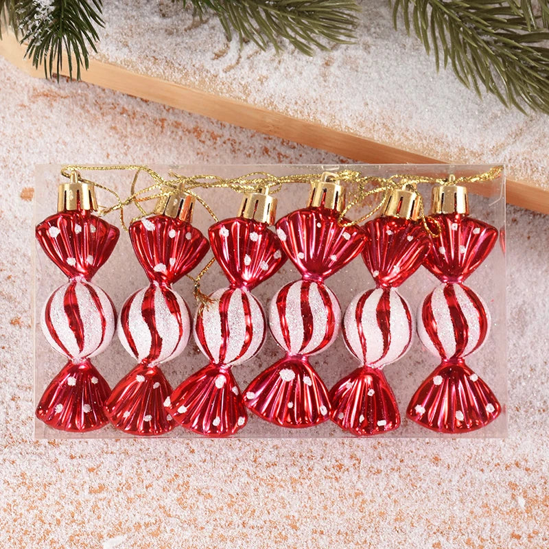 6-Pack Christmas Candy Cane Ornaments - Festive Tree Decorations for Holiday Home Decor, Perfect New Year Gift 2024