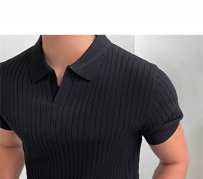 Quick-dry men's golf polo shirt - slim fit short sleeve, polyester, for sports and casual wear