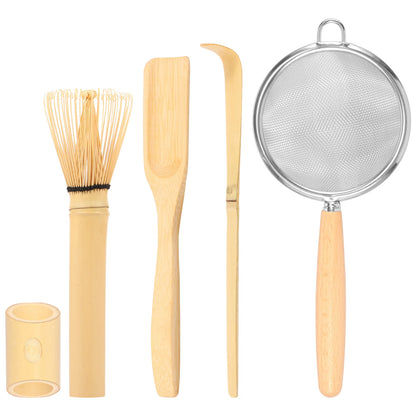 Bambus Matcha Piskeris Sæt Med Holder Ske Sigte Begynder