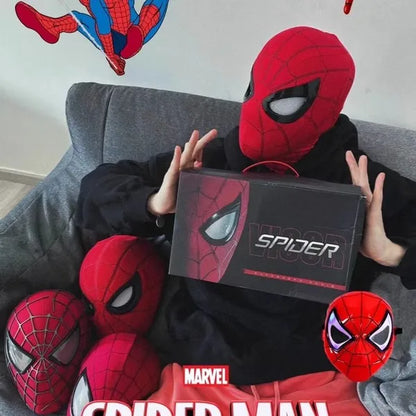 Remote-Controlled Spider-Man LED Cosplay Headgear with Glowing Red and Black Design 2026
