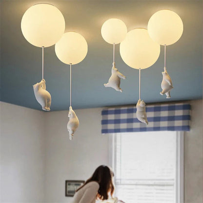 LED loftlampe varm tegneserie bjørn design børneværelse loftlampe efterår 2025 hyggelig natlampe dekoration