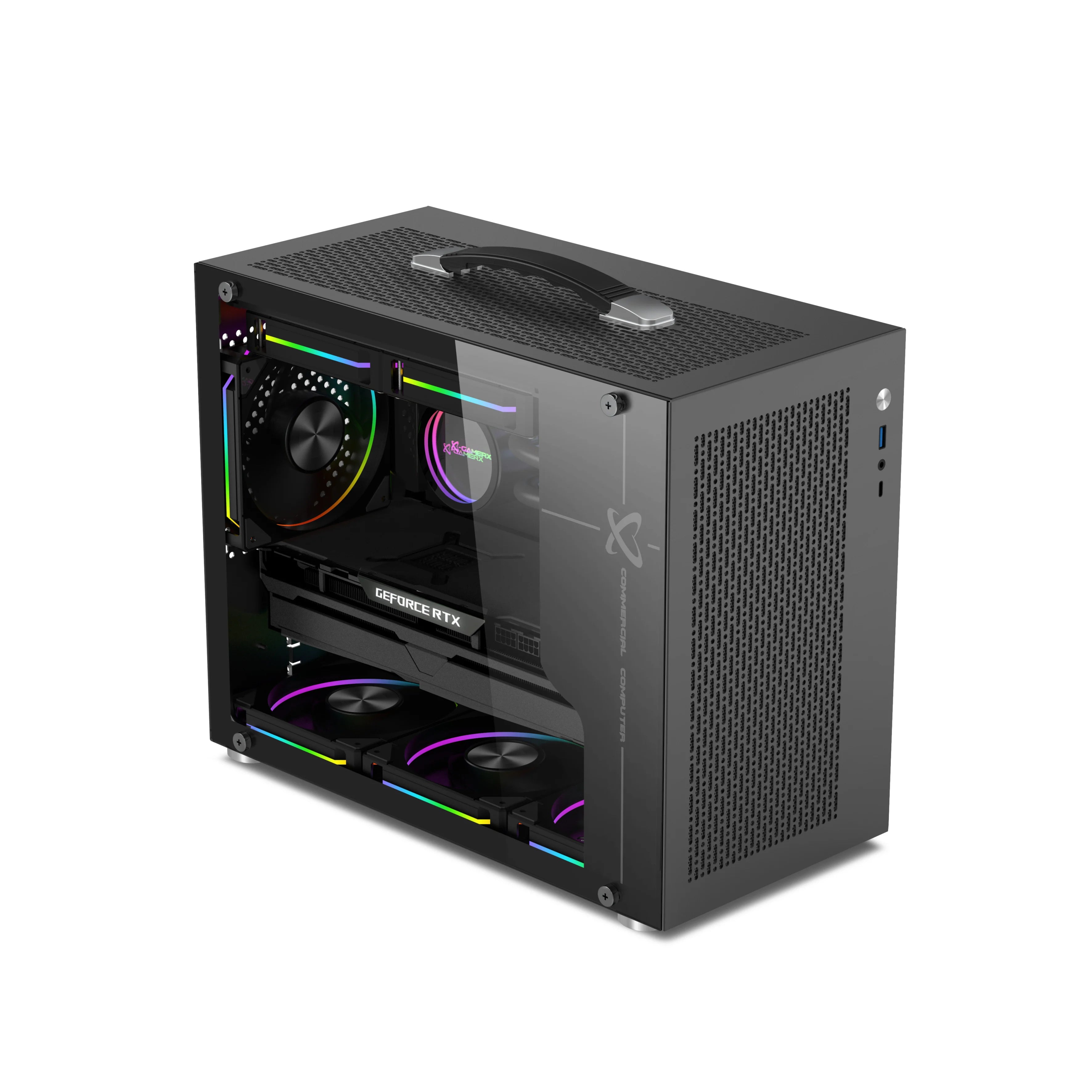 Mini ITX PC Case Transparent Side 240mm Water Cooling – Incendio