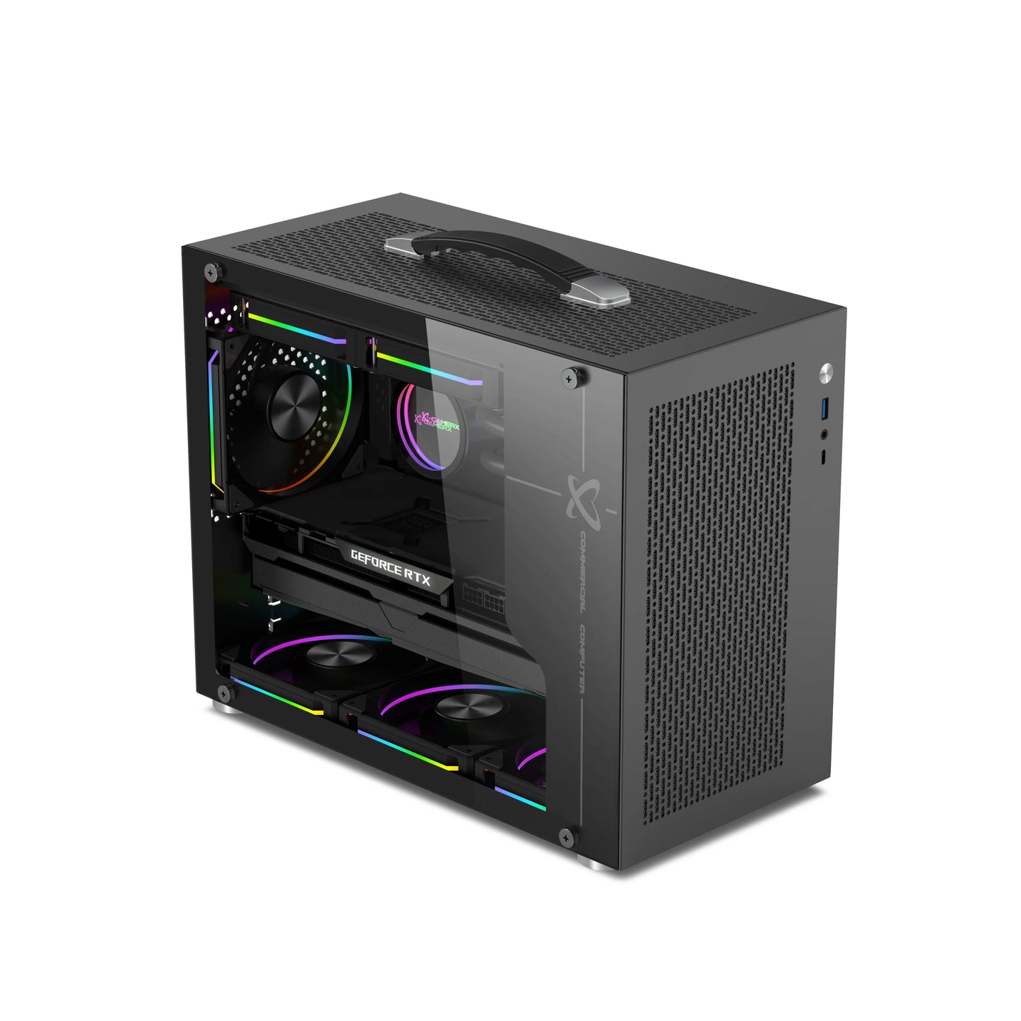 Boîtier PC Mini ITX Côté Transparent Refroidissement Liquide 240mm