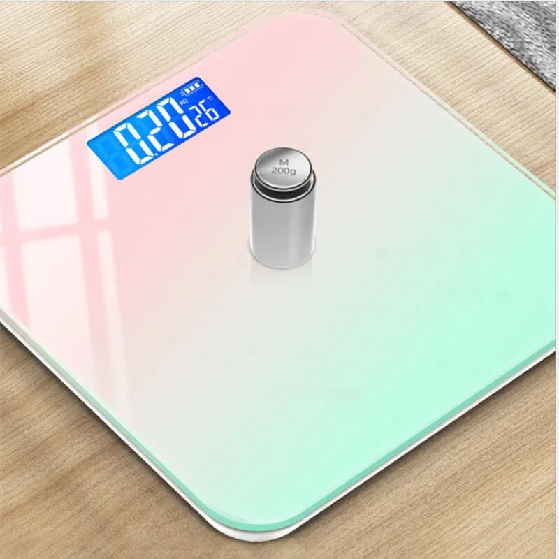 Digitale Körperwaage Gradient Glas 26 x 26 cm Badezimmer-Waage Herbst 2025 Präzise LED-Anzeige