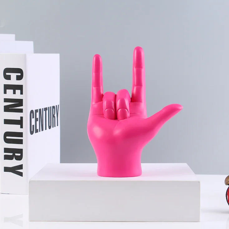 Sign Language Hand Statue 19.5cm Resin Figurine Home Decor Fall 2025 Meaningful Gift Desk Accent
