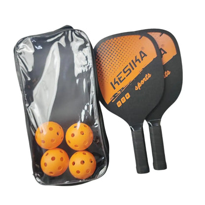 Lightweight Pickleball Paddle Set with 2 Rackets, 4 Balls, Storage Bag for Adults and Kids, High-Quality Wood Construction