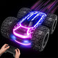 LED Light-Up RC Stunt Car for Kids 4-12 - 360° Double-Sided Remote Control Toy, Black