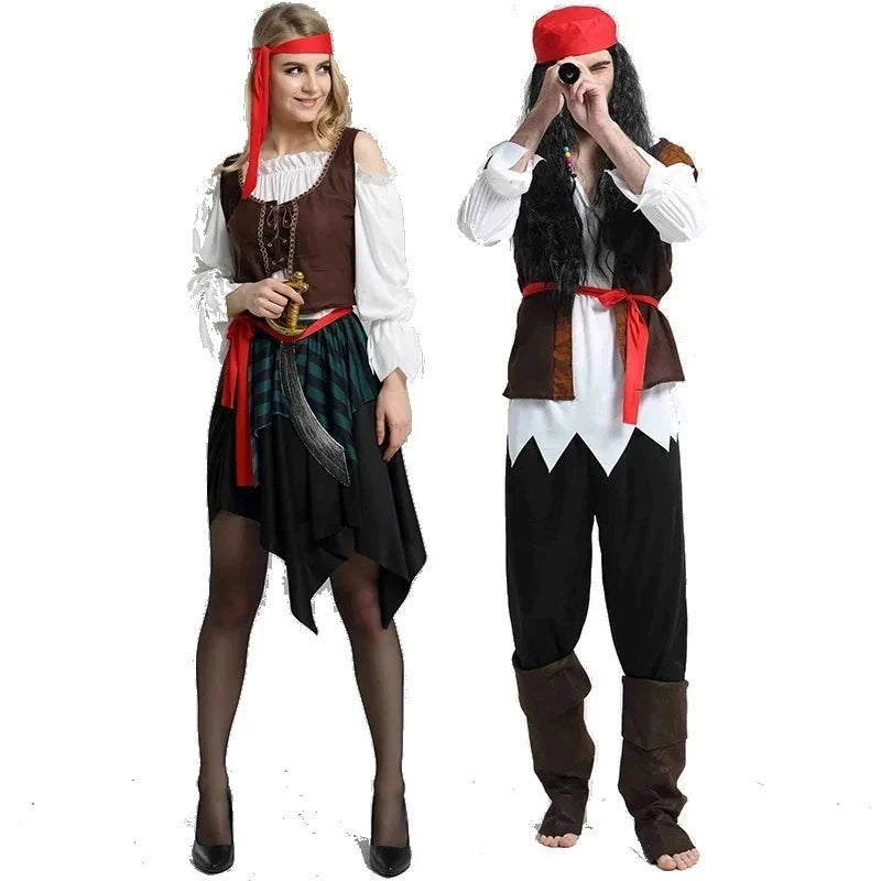 Pirates of the Caribbean Jack Sparrow Cosplay Costume Set for Men Women Halloween Carnival 2026