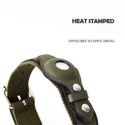 Leder-Hundehalsband verstellbar gepolstert Haustierhalsband mit AirTag-Halter Luxusdesign Ganzjahreskomfort Geschenk