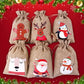 Christmas Advent Calendar 24Pcs Gift Bags Set - Durable Cloth with Customizable Number Stickers for Holiday Decor