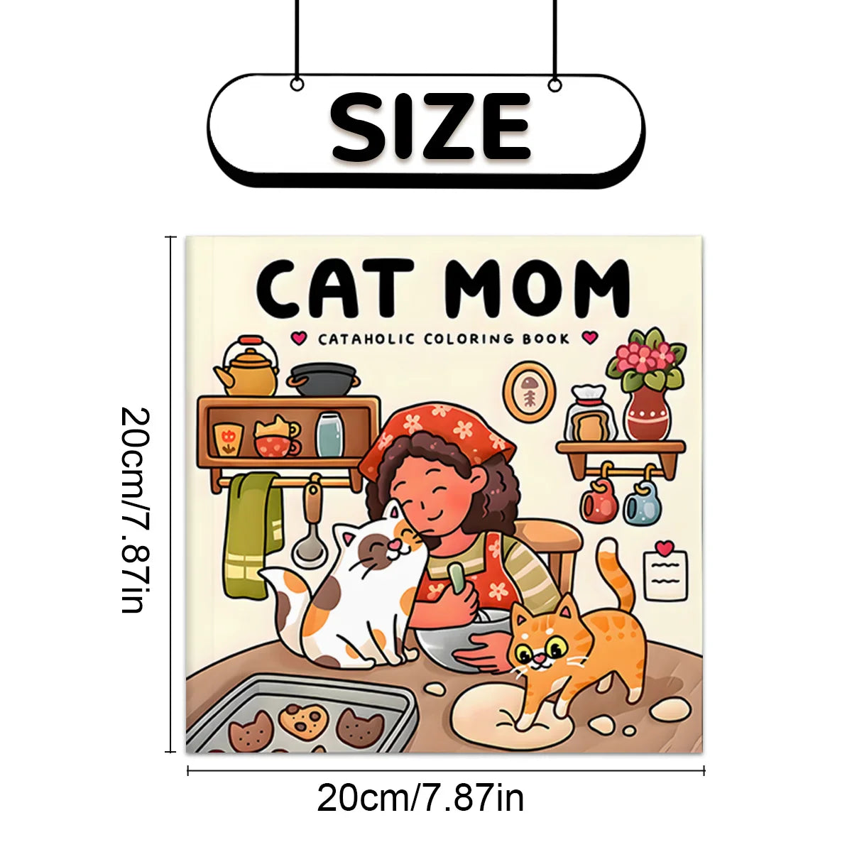 Coloring Book 24-Page Cat Family Life Scenes Relaxation Easter Gift Idea For Stress Relief