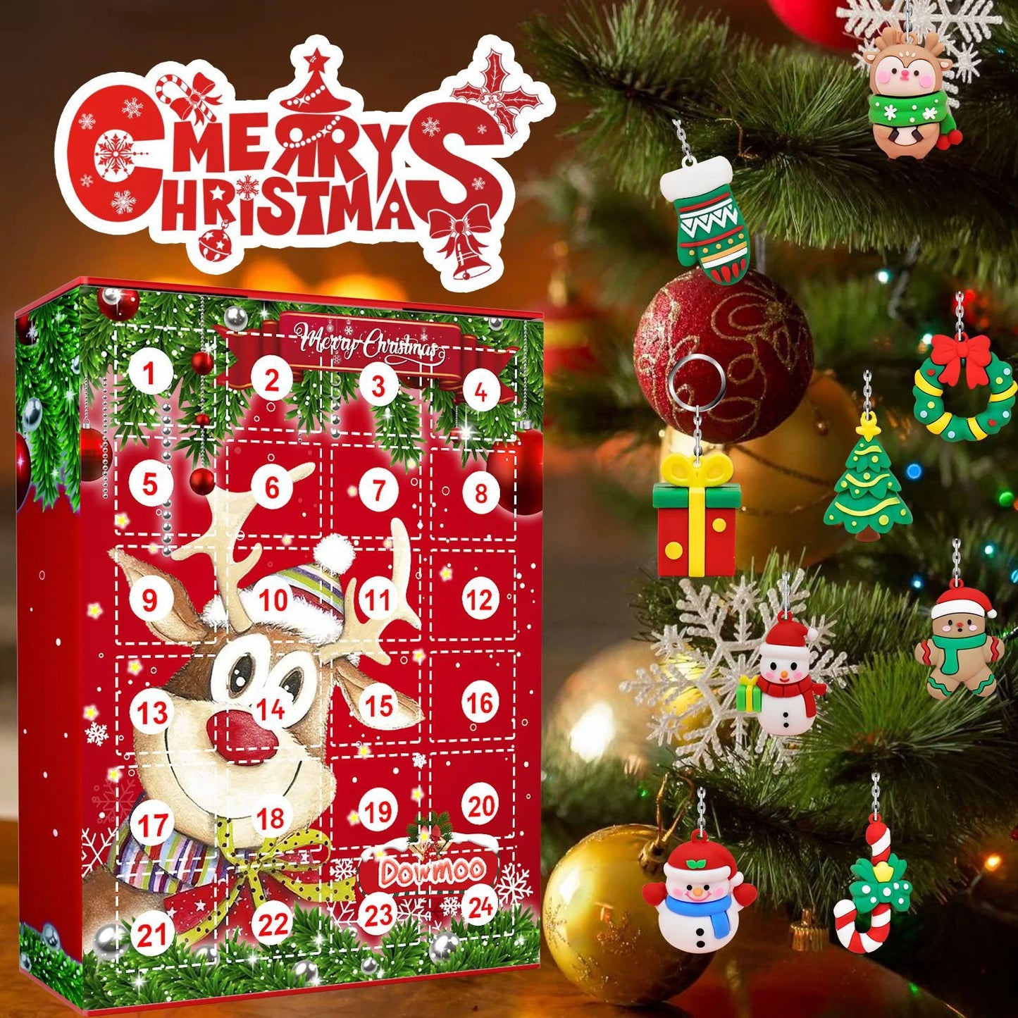 24 Days Christmas Advent Calendar Building Blocks Set - Fun DIY Santa Toys for Kids