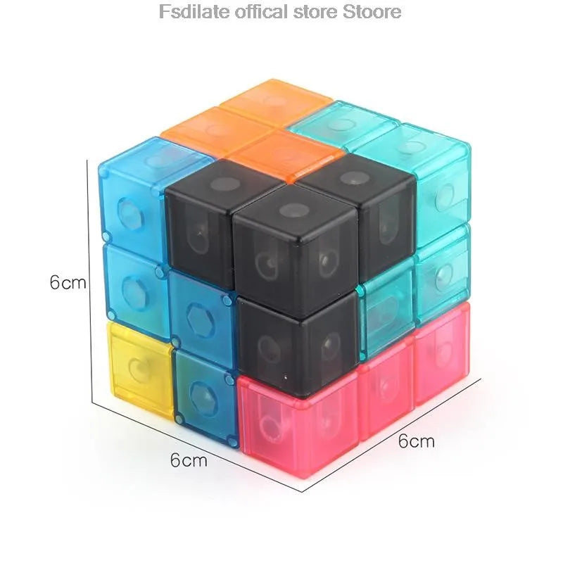 Removable Magnetic Cube Building Blocks - Educational Fidget Puzzle Toy for Kids, Fun Gift for Early Learning