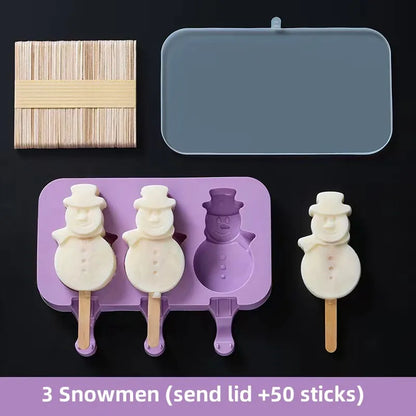 Variant image for Silicone Ice Cream Mold Set with Lids, Fun Shapes Ice Pop Maker for Homemade Treats, Easy Release and Dishwasher Safe-8