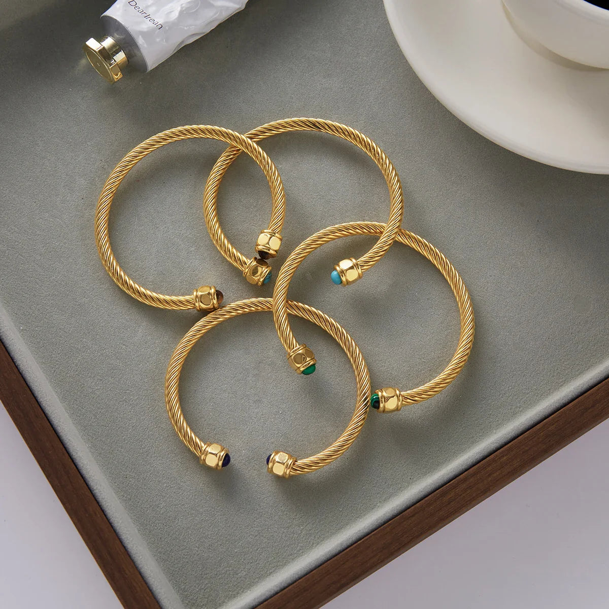 Gold Plated Stainless Steel Stackable Bracelet Set Cuff Jewelry For Elegant Layering Spring 2026 Gift