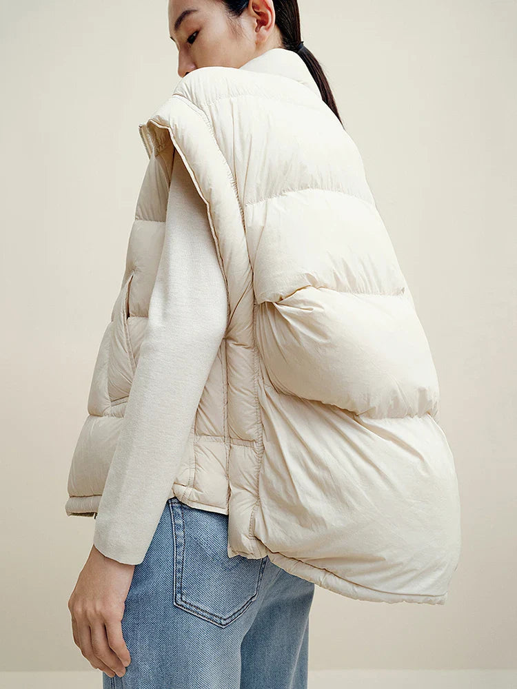Insulating Women’s Down Vest - Cropped, Duck, Winter