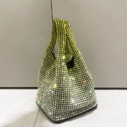 Glanzende Kristallen Clutch Tas Emmer Schoudertas voor Avond Luxe Strass Handtas