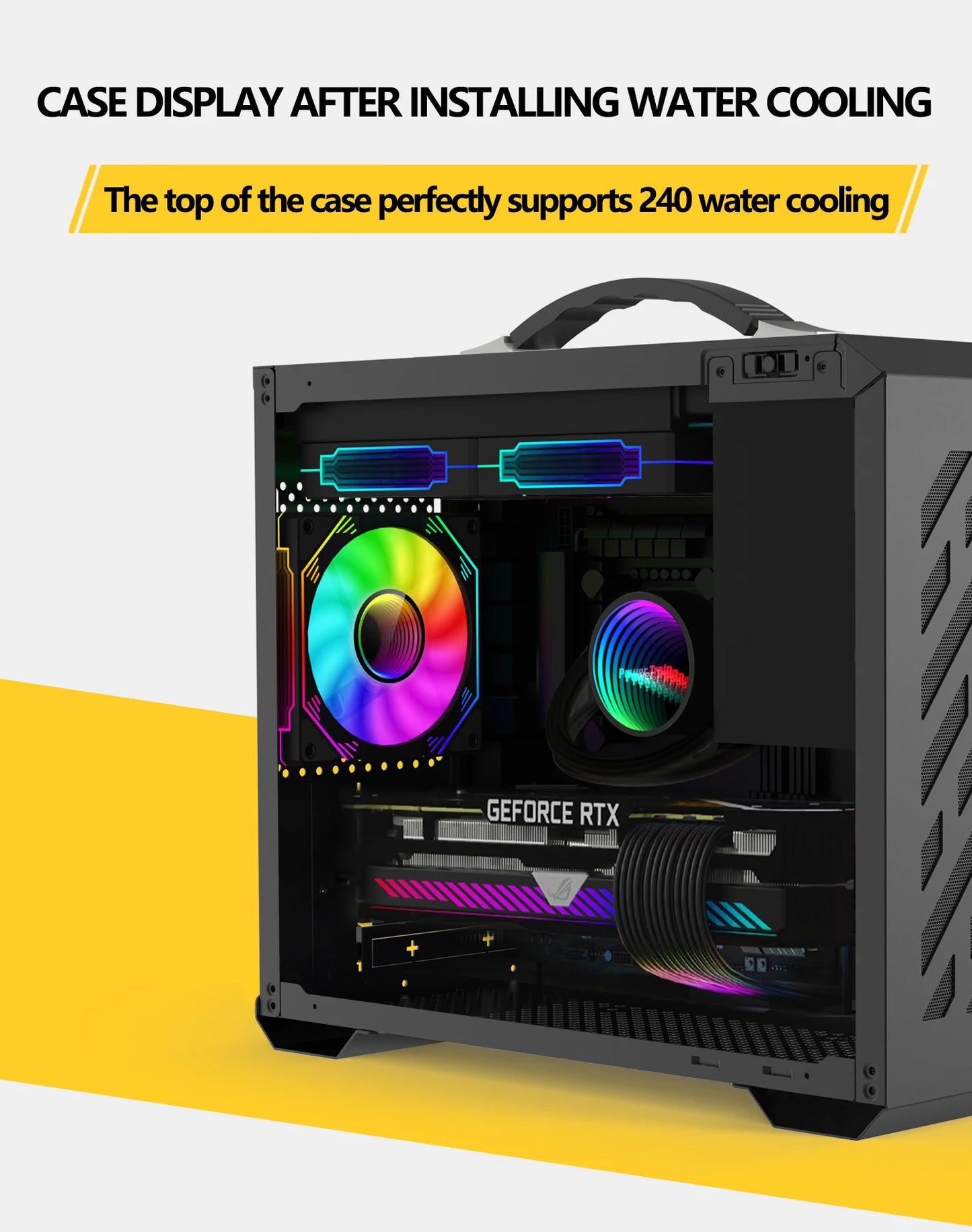 Boîtier Mini ITX Verre Latéral Refroidissement Liquide 240mm Portable