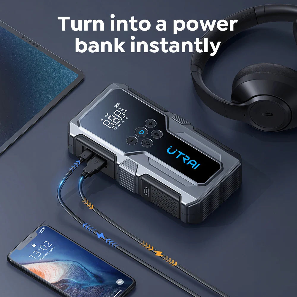 Car Jump Starter 1500A 12V With Air Compressor And Inflator Pump Fall 2025 Emergency Booster