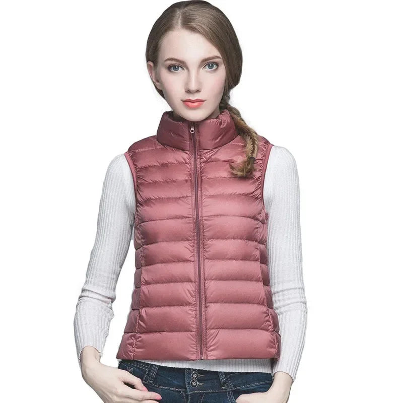 Lightweight Women's Sleeveless Vest - Quilted Nylon, Warm