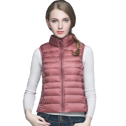 Lightweight Women's Sleeveless Vest - Quilted Nylon, Warm
