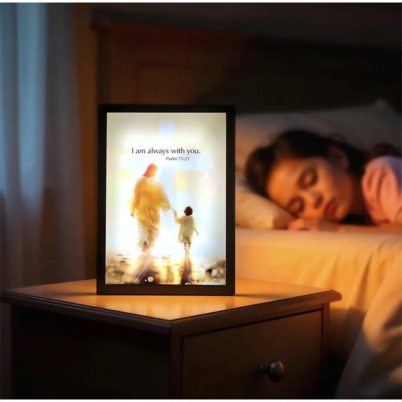 Jesus LED 4D Wall Art Lamp Picture Frame PVC Devotional