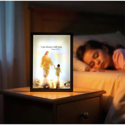 Jesus LED 4D Wall Art Lamp Picture Frame PVC Devotional