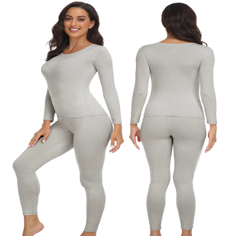 Conjunto de calzoncillos largos térmicos para mujer con forro polar ultrasuave, paquete de 2 capas base para clima frío