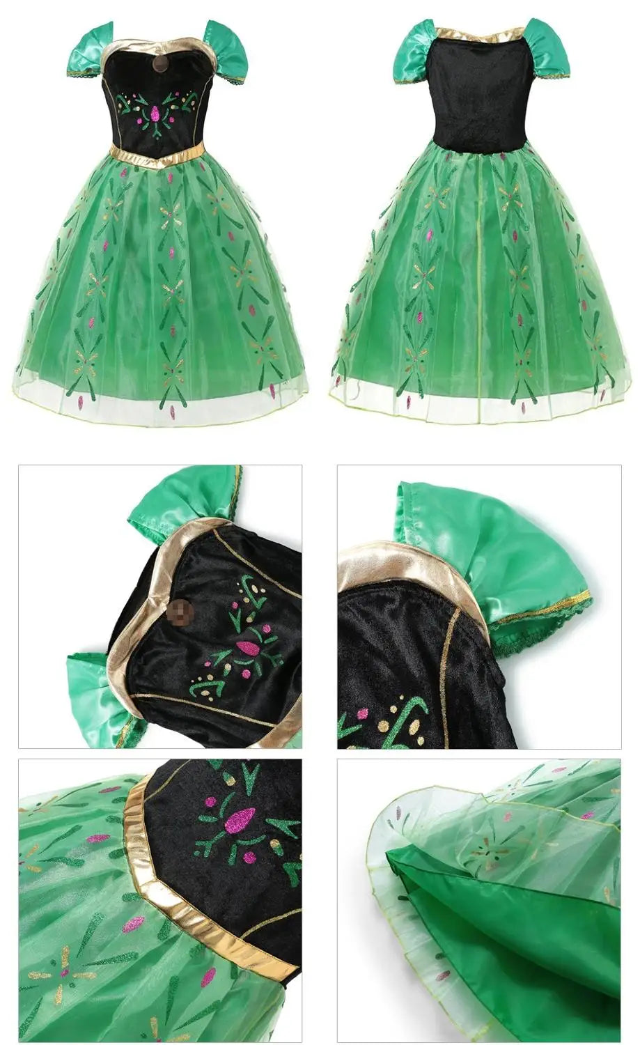 Anna Frozen-prinsessenjurk voor kinderen en meisjes, verjaardagsfeest-, carnavals- en Halloween-kostuum, vestidos 2026