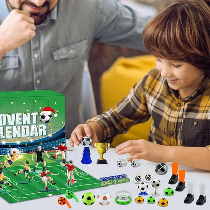 Fußball-Themen-Weihnachts-Adventskalender 2025 - Kinder Bausteine Countdown Spielzeug