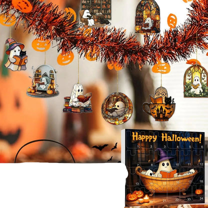 Calendario de Cuenta Regresiva de Halloween 24 Fantasmas de Acrílico Decoración