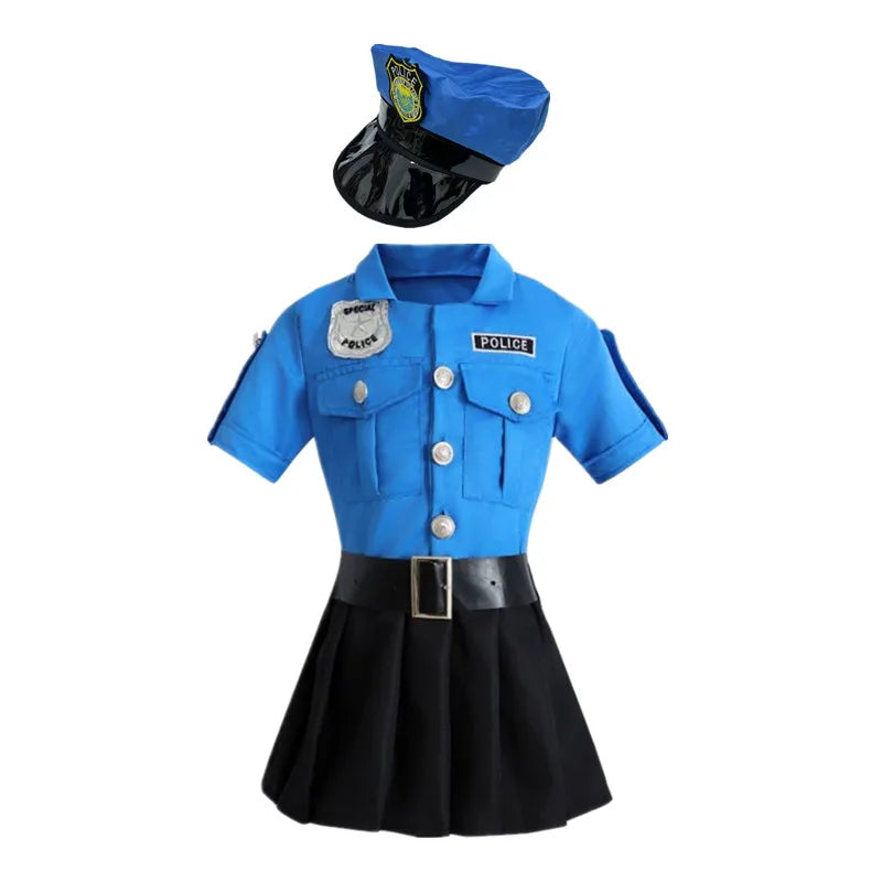 Verkleedjurk en playsuit voor meisjes als politieagent, Halloweenkostuum voor optredens en verkleedfeesten 2026
