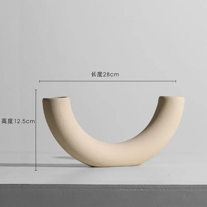 Keramisk vase embryo skulpturell bordvase nordisk minimalistisk hjemmeinnredning høst 2025 ideell for tørket blomstervisning