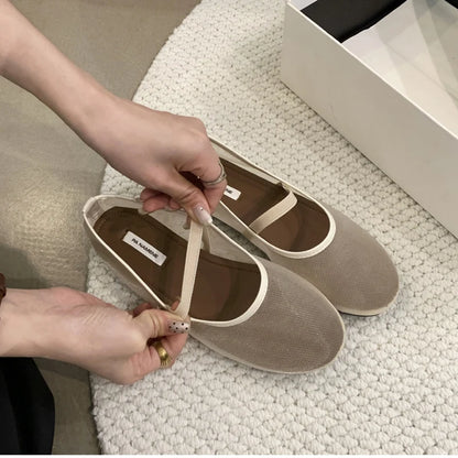 Zapatos planos Mary Jane ligeros para mujer - Malla superficial, casual