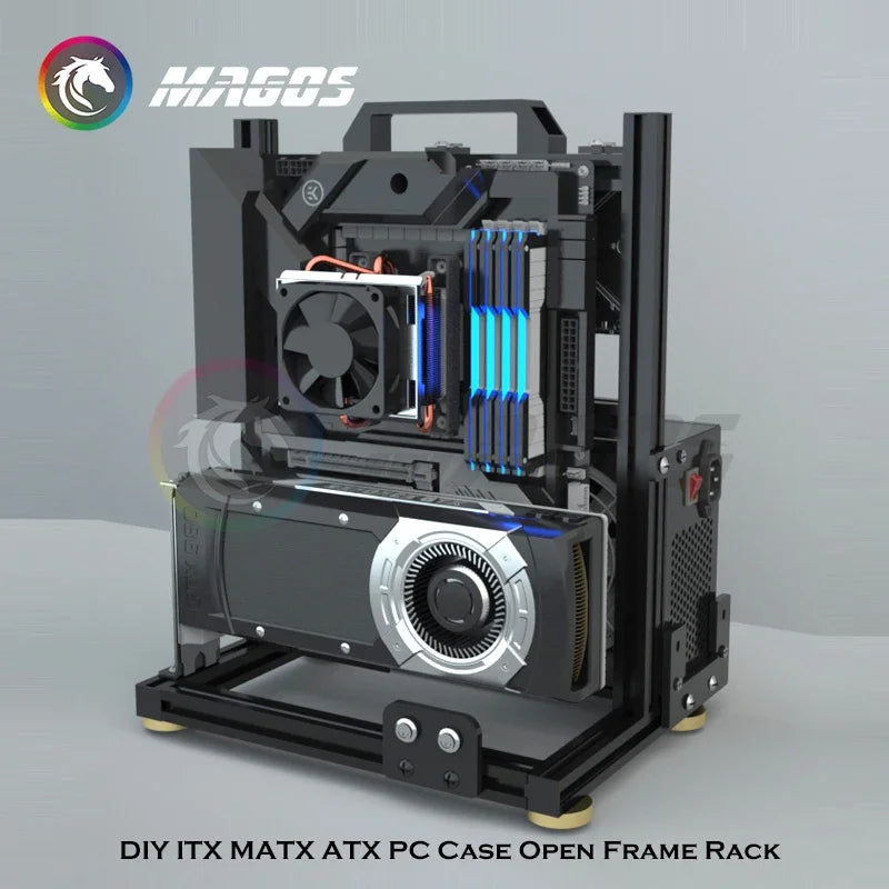 Boîtier PC Open Frame Modulaire ATX MATX ITX Aluminium Rack