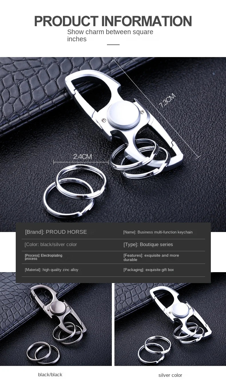 Fidget Spinner Keychain Stainless Steel EDC Gift 2025