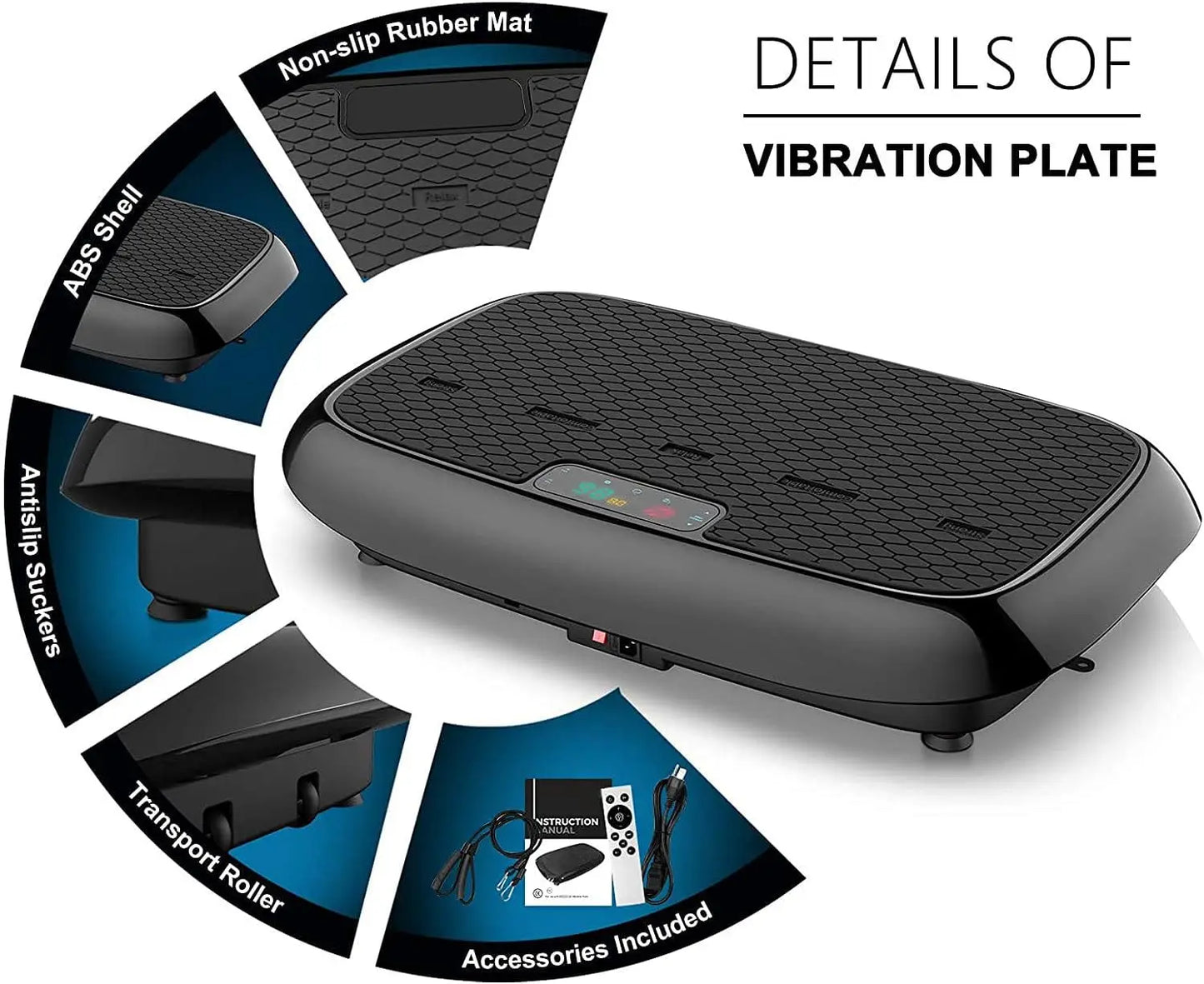 Vibration Plate Platform Exercise Machine with Bluetooth Speaker, Home Fitness Equipment for Weight Loss