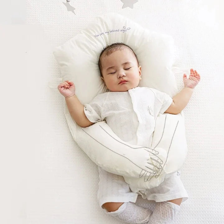 Organic Cotton U-Shape Baby Pillow - Soft & Safe Neck Support for Infants, Adjustable Hugbuddy Design for Cozy Sleep