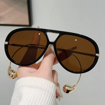 Designer Oversized Pilot Solglasögon för Män Kvinnor UV400 Vintage Skugga